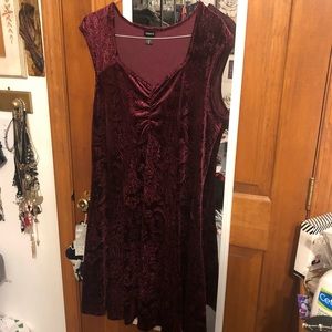 Torrid Embossed Skull Velvet Skater Dress